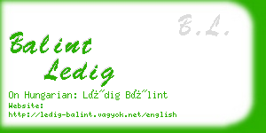 balint ledig business card